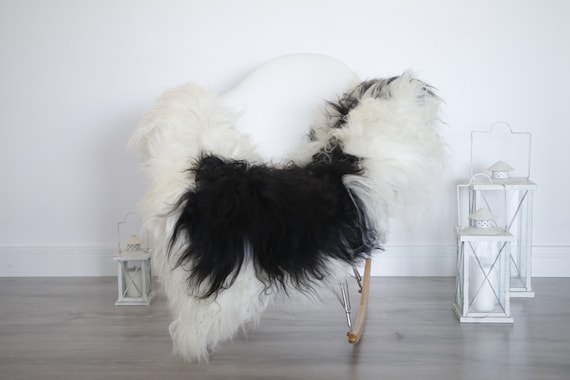 Real Icelandic Sheepskin Rug Scandinavian Decor Sofa Sheepskin throw Chair Cover Natural Sheep Skin Rugs Black Blanket Fur Rug #isleb4