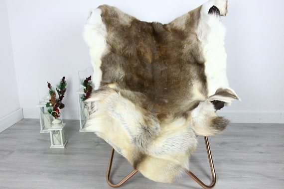 Reindeer Hide | Reindeer Rug | Reindeer Skin | Throw - Scandinavian Style #GRE15 135x110 | Christmas Decor |