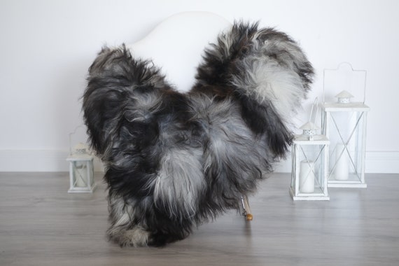 Real Icelandic Sheepskin Rug Scandinavian Decor Sofa Sheepskin throw Chair Cover Natural Sheep Skin Rugs Gray Blanket Fur Rug #isleb1