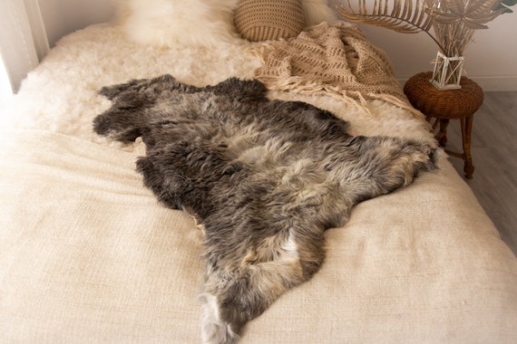Real Sheepskin Rug Shaggy Rug Chair Cover Sheepskin Throw Sheep Skin Gray Sheepskin Home Decor Rugs Sheep skin Grey #Nugut4