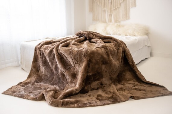 Luxurious Patchwork Toscana Sheepskin Real Fur Throw Real Blanket Sheepskin throw | Sheepskin Blanket | Boho Throw | blonde throw FuFu151