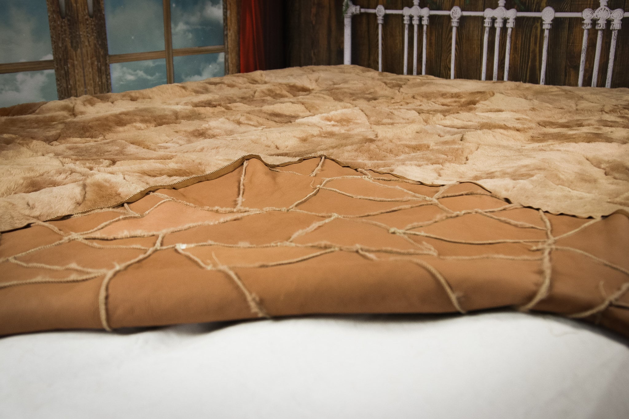 Luxurious Toscana Sheepskin Real Fur Bed Spread Throw Real Fur Blanket