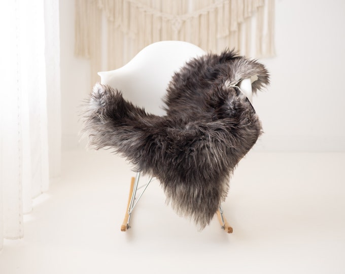 Real Sheepskin Rug Shaggy Rug Chair Cover Scandinavian Home Sheepskin Throw Sheep Skin Sheepskin Brown Gray Rug #herdwik826