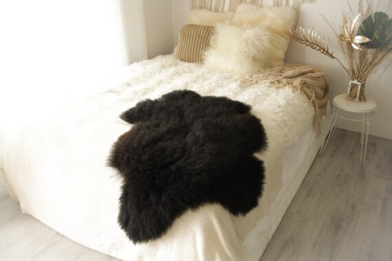 Real Sheepskin Rug Shaggy Rug Chair Cover Sheepskin Throw Sheep Skin Black Brown Sheepskin Home Decor Rugs #0Margot5