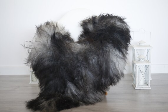 Real Icelandic Sheepskin Rug Scandinavian Decor Sofa Sheepskin throw Chair Cover Natural Sheep Skin Rugs Gray Blanket Fur Rug #isleb36