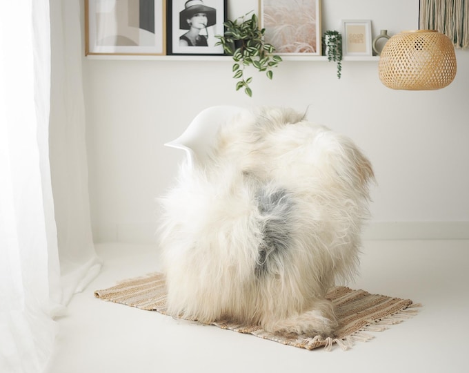 Real Icelandic Sheepskin Rug Scandinavian Home Decor Sofa Sheepskin throw Chair Cover Natural Sheep Skin Rugs Gray Ivory #IS198
