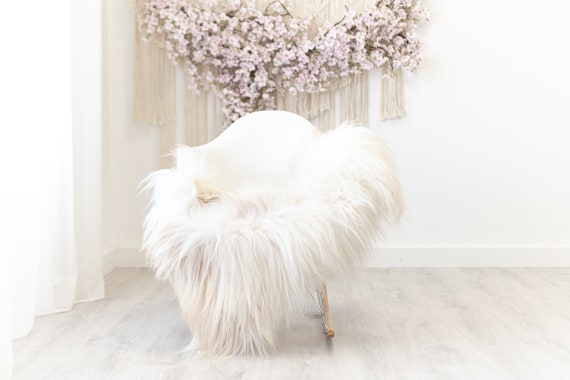 Real Icelandic Sheepskin Rug Scandinavian Decor Sofa Sheepskin throw Chair Cover Natural Sheep Skin Rugs Ivory #Iceland282
