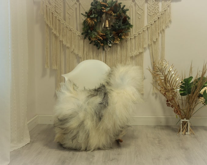 Real Icelandic Sheepskin Rug Scandinavian Decor Sofa Sheepskin throw Chair Cover Natural Sheep Skin Rugs Ivory Gray #Iceland87