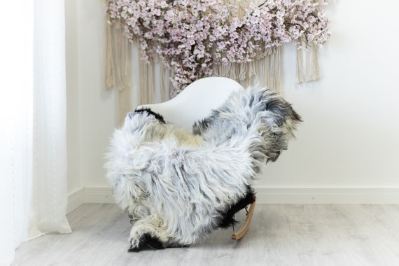Real Sheepskin Rug Shaggy Rug Chair Cover Scandinavian Home Sheepskin Throw Sheep Skin Ivory Gray Sheepskin Home Decor Rugs #herdwik120