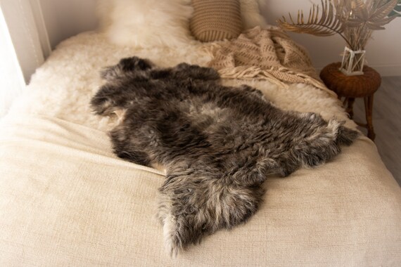Real Sheepskin Rug Shaggy Rug Chair Cover Sheepskin Throw Sheep Skin Gray Sheepskin Home Decor Rugs Sheep skin Grey #Nugut12