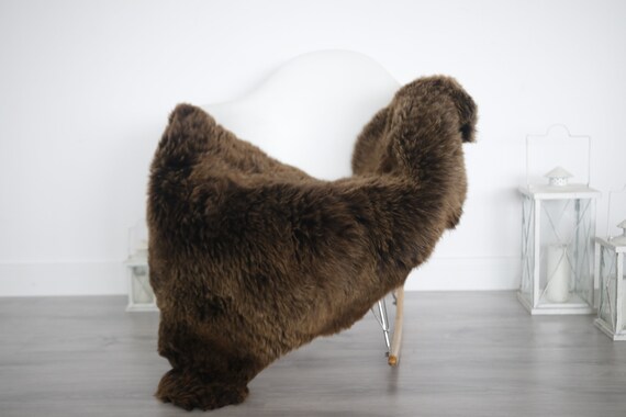 Real Sheepskin Rug Shaggy Rug Chair Cover Sheepskin Throw Sheep Skin Brown Sheepskin Home Decor Rugs #6her4