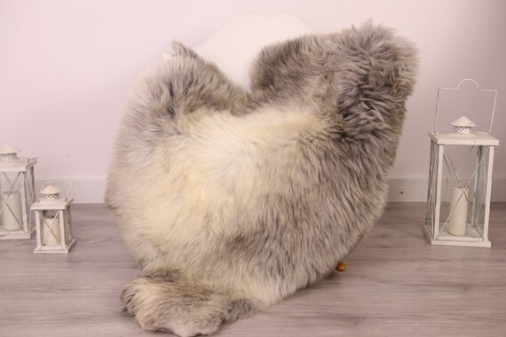 Real Sheepskin Rug Shaggy Rug Chair Cover Sheepskin Throw Sheep Skin Gray Brown Sheepskin Home Decor Rugs #8her38