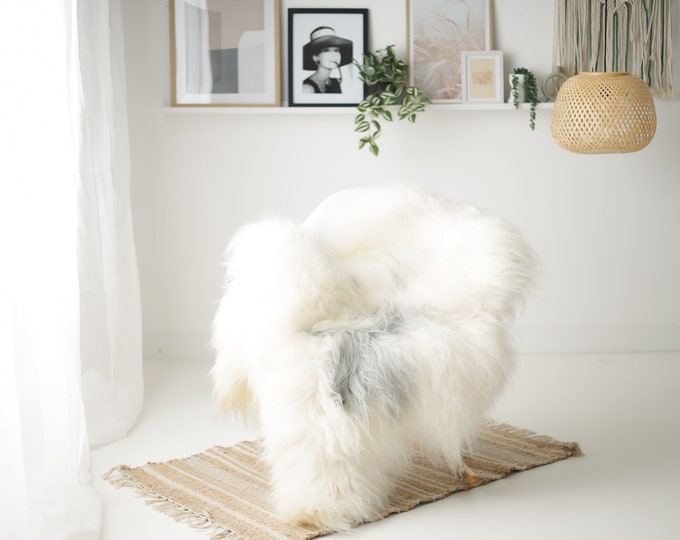 Real Icelandic Sheepskin Rug Scandinavian Decor Sofa Sheepskin throw Chair Cover Natural Sheep Skin Rugs Ivory Gray #Iceland1530