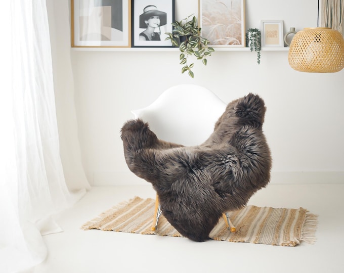 Real Sheepskin Rug Shaggy Rug Chair Cover Scandinavian Home Sheepskin Throw Sheep Skin Ivory Brown Sheepskin Home Decor Rugs #Mher195