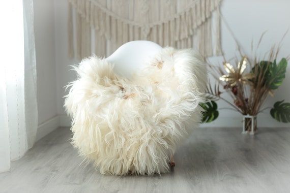 Real Icelandic Sheepskin Rug Scandinavian Decor Sofa Sheepskin throw Chair Cover Natural Sheep Skin Rugs Ivory Brown Fur Rug #Urisl43