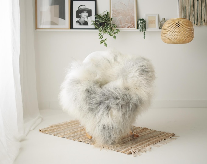 Real Icelandic Sheepskin Rug Scandinavian Home Decor Sofa Sheepskin throw Chair Cover Natural Sheep Skin Rugs Gray Ivory #IS212