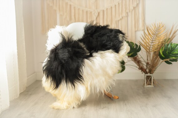 Real Icelandic Sheepskin Rug Scandinavian Decor Sofa Sheepskin throw Chair Cover Natural Sheep Skin Rugs White Black Fur Rug #Iceland3