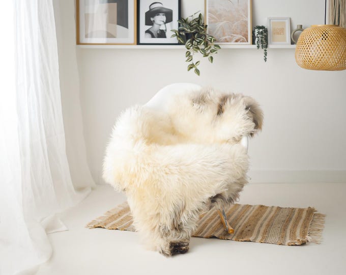 Real Sheepskin Rug Shaggy Rug Chair Cover Scandinavian Home Sheepskin Throw Sheep Skin Ivory Brown Sheepskin Home Decor Rugs #Mher197