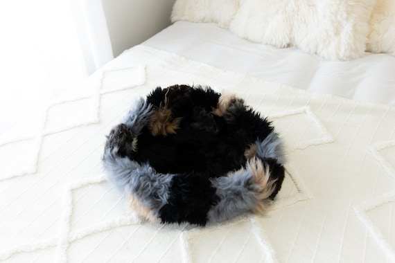 Sheepskin Cat Bed Or Dog Bed Cat Cave Unique Pet Bed Cat House Pet Furniture Hand Made With Genuine Real Sheepskin XXL Extra Large #Bed13