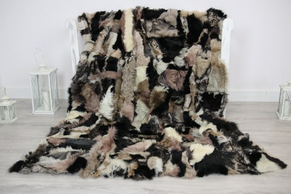Luxurious Toscana Sheepskin Real Fur Throw | Real Fur Blanket | Sheepskin throw | Throw