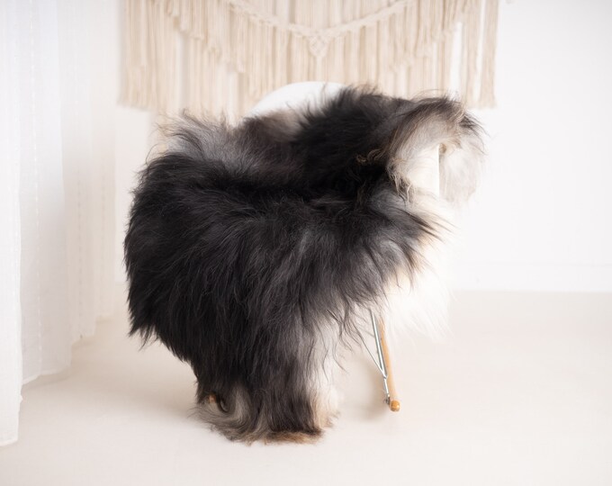 Real Icelandic Sheepskin Rug Scandinavian Home Decor Sofa Sheepskin throw Chair Cover Natural Sheep Skin Rugs Black Gray #Iceland1264