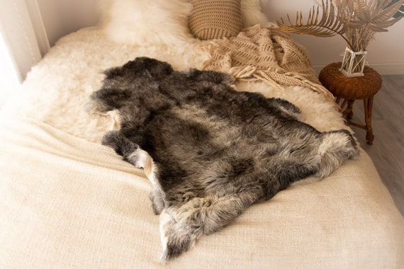 Real Sheepskin Rug Shaggy Rug Chair Cover Sheepskin Throw Sheep Skin Gray Sheepskin Home Decor Rugs Sheep skin Grey #Nugut15