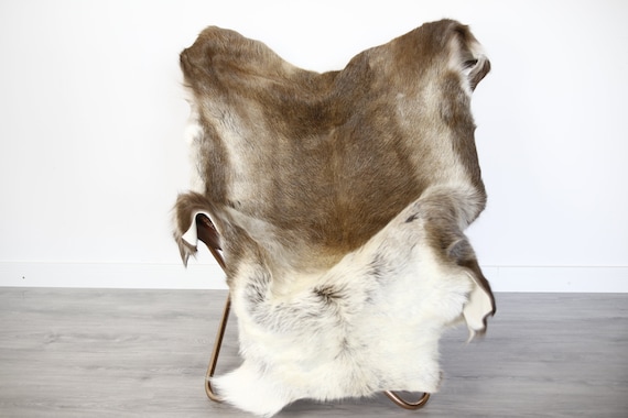 Reindeer Hide | Reindeer Rug | Reindeer Skin | Throw XXL EXTRA LARGE - Scandinavian Style Christmas Decor Brown Hide #Ire4