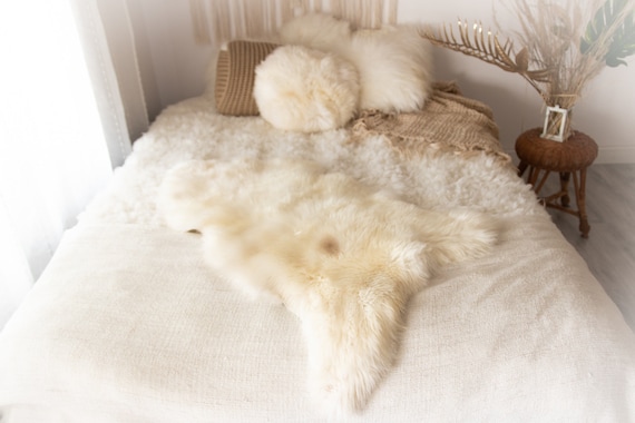 Real Sheepskin Rug Shaggy Rug Chair Cover Sheepskin Throw Sheep Skin Ivory Brown Sheepskin Home Decor Rugs #KWAHER5