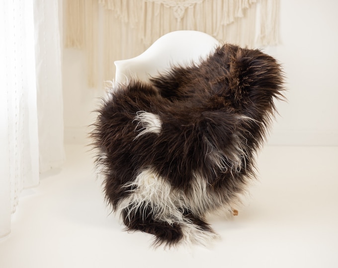 Real Sheepskin Rug Shaggy Rug Chair Cover Scandinavian Home Sheepskin Throw Sheep Skin Brown White Sheepskin Home Decor Rugs #herdwik959