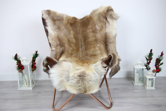 Reindeer Hide | Reindeer Rug | Reindeer Skin | Throw - Scandinavian Style #ERE5 140x110 | Christmas Decor |