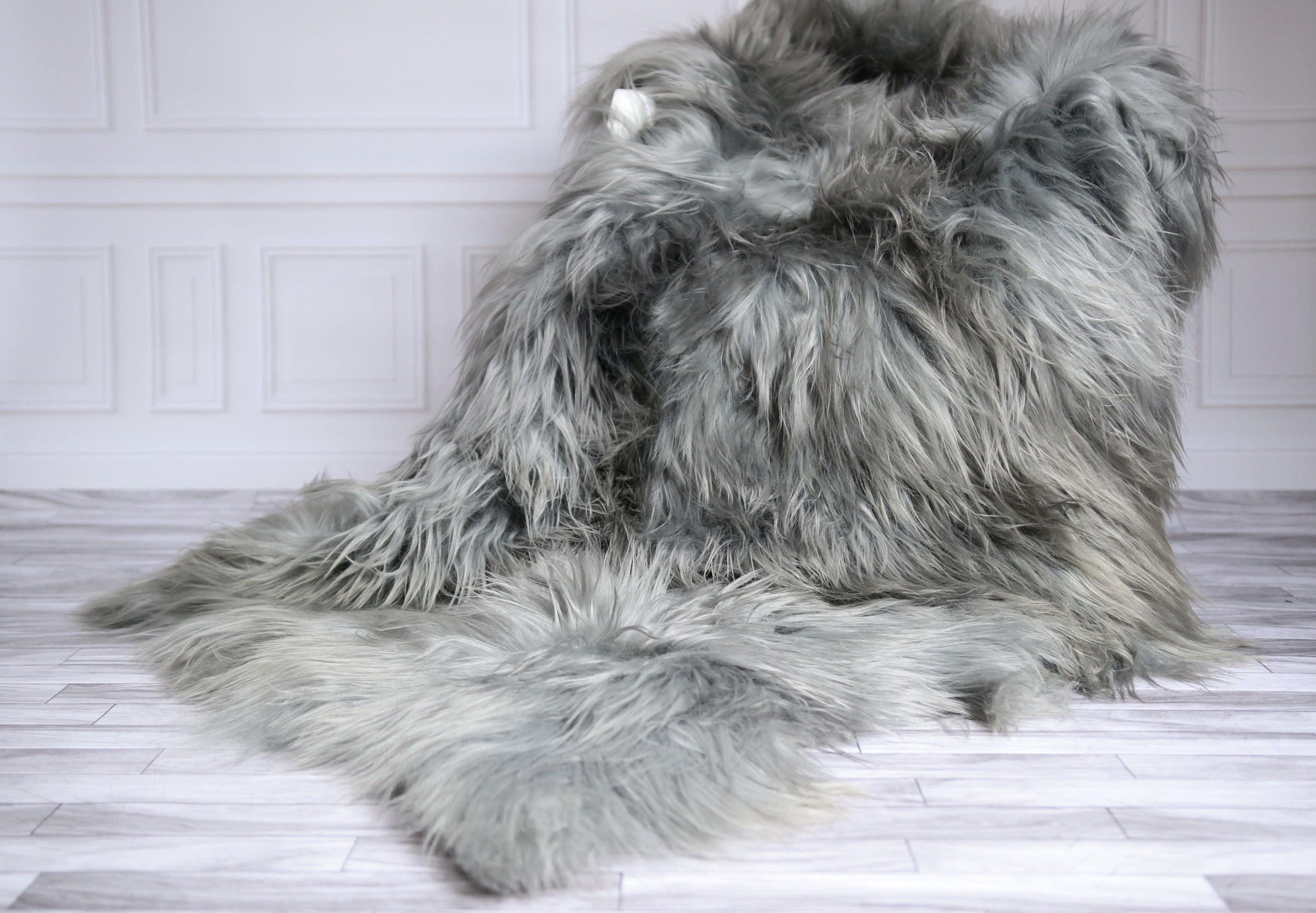 Icelandic Sheepskin Throw Gray Throw Gray Sheepskin Rug Square