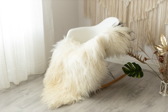 Real Icelandic Sheepskin Rug Scandinavian Decor Sofa Sheepskin throw Chair Cover Natural Sheep Skin Rugs Ivory Brown Fur Rug #Urisl14