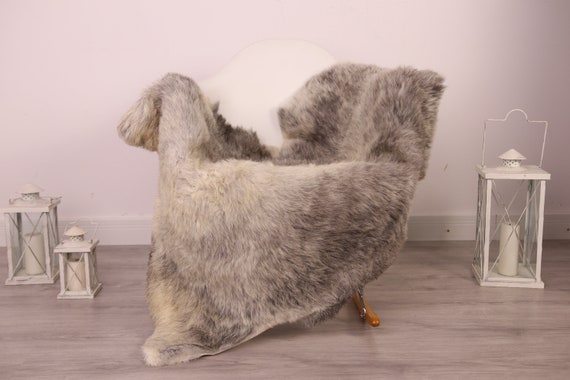 Real Sheepskin Rug Shaggy Rug Chair Cover Sheepskin Throw Sheep Skin Gray Brown Sheepskin Home Decor Rugs #8her40