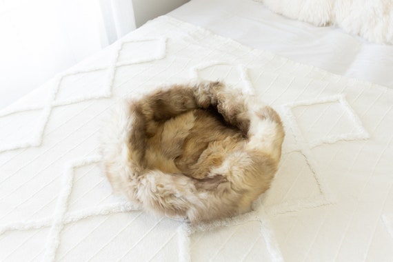 Sheepskin Cat Bed Or Dog Bed Cat Cave Unique Pet Bed Cat House Pet Furniture Hand Made With Genuine Real Sheepskin XXL Extra Large #Bed28