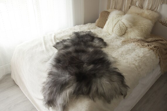 Real Icelandic Sheepskin Rug Scandinavian Decor Sofa Sheepskin throw Chair Cover Natural Sheep Skin Rugs Black Gray Fur Rug #Islbeau40