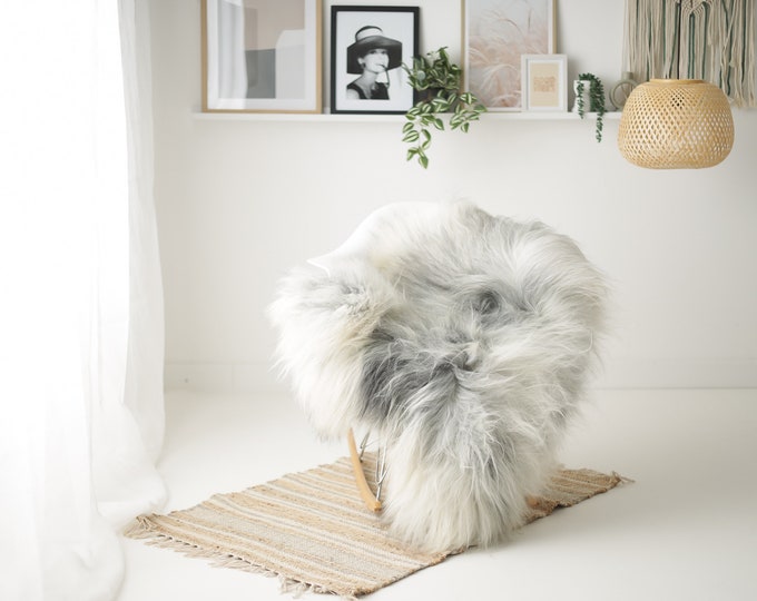Real Icelandic Sheepskin Rug Scandinavian Decor Sofa Sheepskin throw Chair Cover Natural Sheep Skin Rugs Ivory Gray #Iceland1540