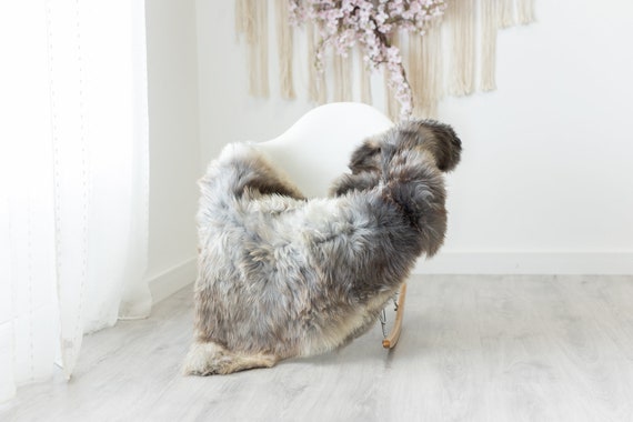 Real Sheepskin Rug Shaggy Rug Chair Cover Scandinavian Home Sheepskin Throw Sheep Skin Brown Gray Sheepskin Home Decor Rugs #herdwik242