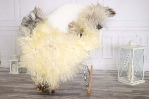 Sheepskin Rug | Real Sheepskin Rug | Shaggy Rug | Chair Cover | Sheepskin Throw | Beige Gray Sheepskin | Home Decor | #Apriher47