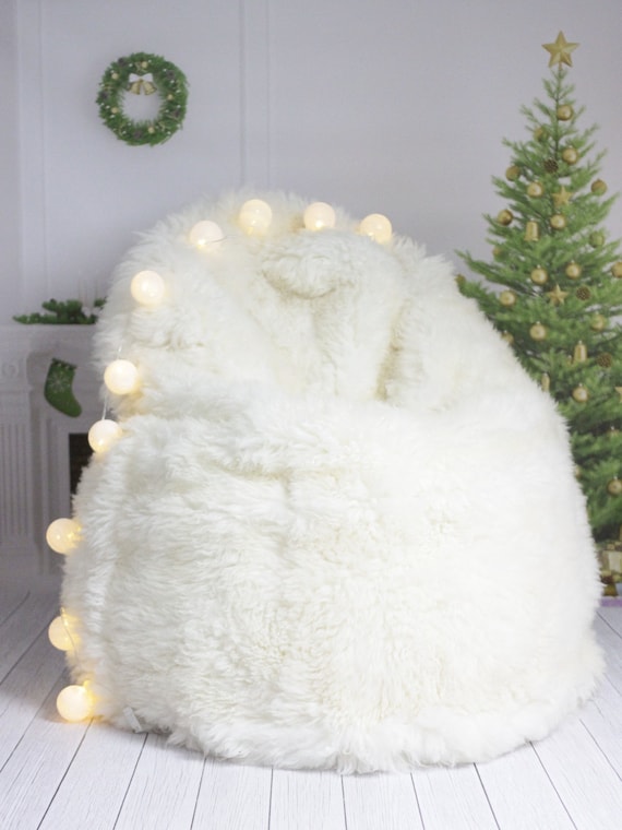 ON SALE Sheepskin Beanbag White | Sheepskin Bean Bag | Sheepskin Pouf | Bean Bag Huge Bean Bag Furry Bean Bag | Bean Bag | Beanbag