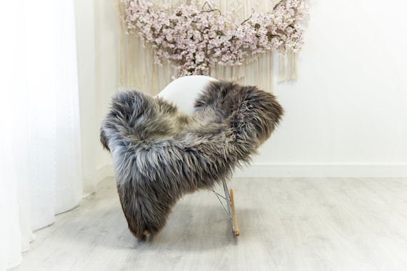 Real Sheepskin Merino Rug Shaggy Rug Chair Cover Sheepskin Throw Sheep Skin Sheepskin Home Decor Rugs Blanket Gray Brown #herdwik175