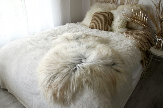 Real Icelandic Sheepskin Rug Scandinavian Decor Sofa Sheepskin throw Chair Cover Natural Sheep Skin Rugs Ivory Gray Fur Rug #Dziatisl13