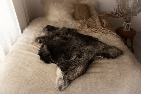 Real Sheepskin Rug Shaggy Rug Chair Cover Sheepskin Throw Sheep Skin Gray Sheepskin Home Decor Rugs Sheep skin Grey #Nugut11