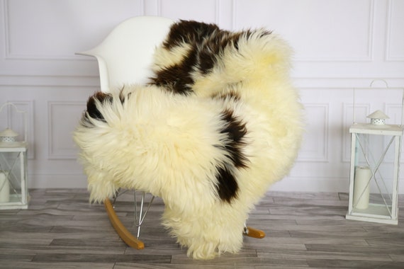 Sheepskin Rug | Real Sheepskin Rug | Shaggy Rug | Chair Cover | Sheepskin Throw | Beige Brown Sheepskin | Home Decor | #Apriher23