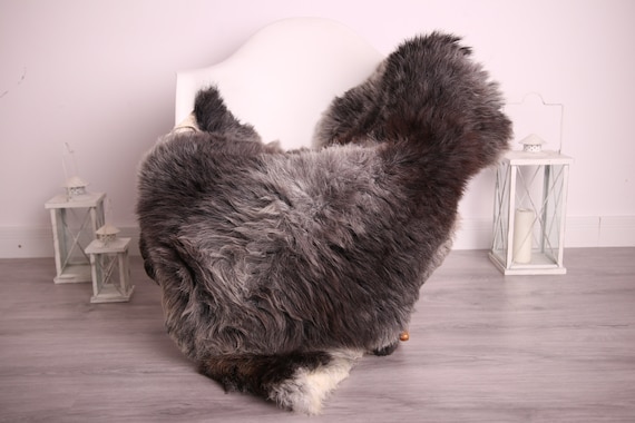Real Sheepskin Rug Shaggy Rug Chair Cover Sheepskin Throw Sheep Skin Gray Brown Sheepskin Home Decor Rugs #9her11