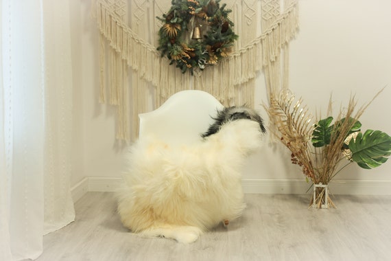 Real Icelandic Sheepskin Rug Scandinavian Decor Sofa Sheepskin throw Chair Cover Natural Sheep Skin Rugs Ivory Gray #Iceland81