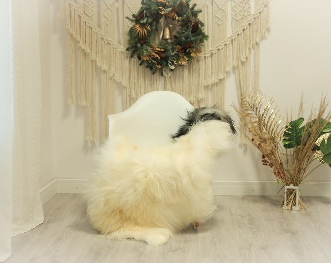 Real Icelandic Sheepskin Rug Scandinavian Decor Sofa Sheepskin throw Chair Cover Natural Sheep Skin Rugs Ivory Gray #Iceland81