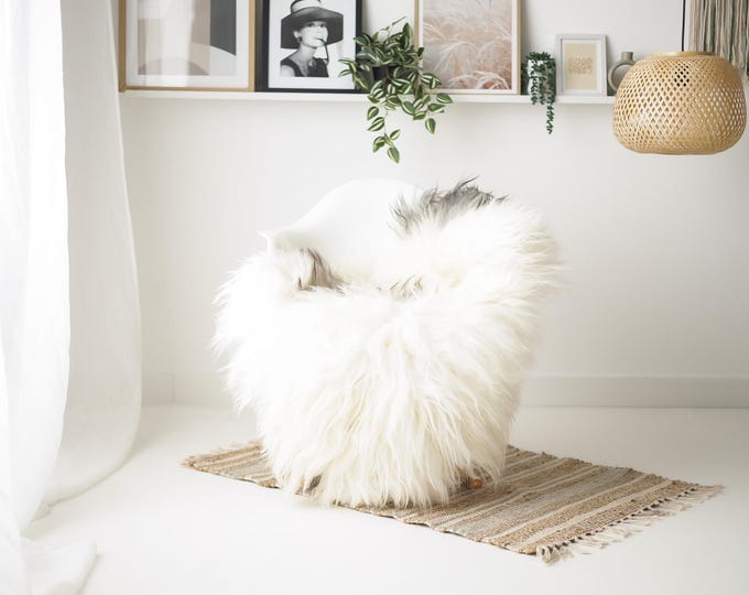 Real Icelandic Sheepskin Rug Scandinavian Home Decor Sofa Sheepskin throw Chair Cover Natural Sheep Skin Rugs Ivory Brown #IS141