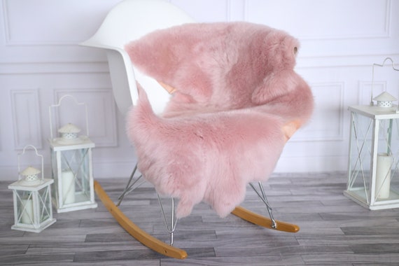 Genuine Natural Lilac Sheepskin Rug Sheepskin Throw Scandinavian Style | Scandinavian Rug| Lilac Sheepskin