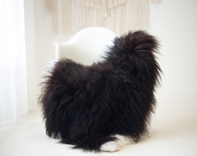 Real Icelandic Sheepskin Rug Scandinavian Decor Sofa Sheepskin throw Chair Cover Natural Sheep Skin Rugs Brown White #Iceland1000