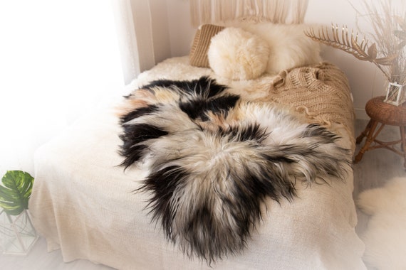 Real Icelandic Sheepskin Rug Scandinavian Decor Sofa Sheepskin throw Chair Cover Natural Sheep Skin Rugs Gray Black Blanket Fur Rug #KWAISL4
